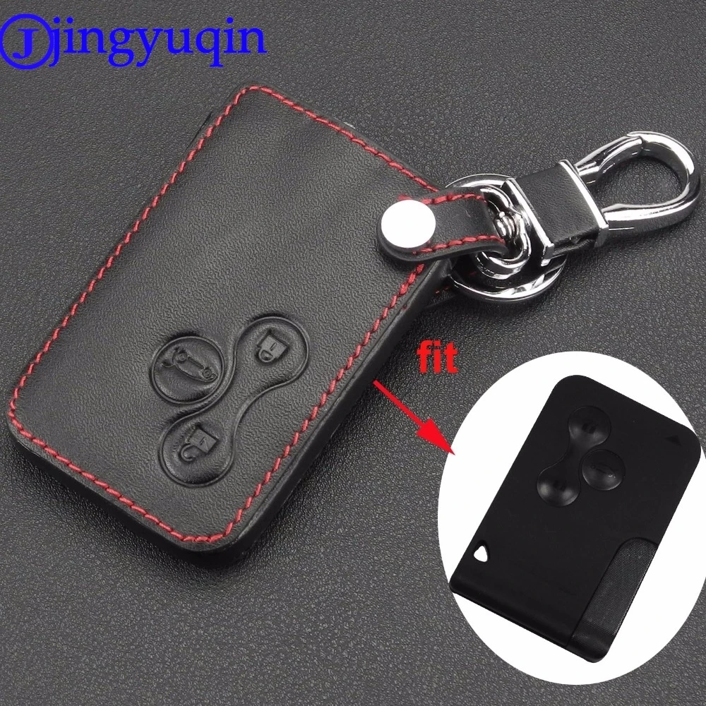 jingyuqin 3 Buttons Leather Car Key Protection Case Cover For Renault Megane R.S. Scenic Card Shell Cover|car key case cover|key for carprotect |