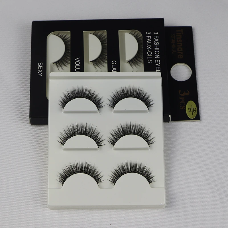 3 пары норковые ресницы натуральные накладные для глаз макияж ручная работа 3d