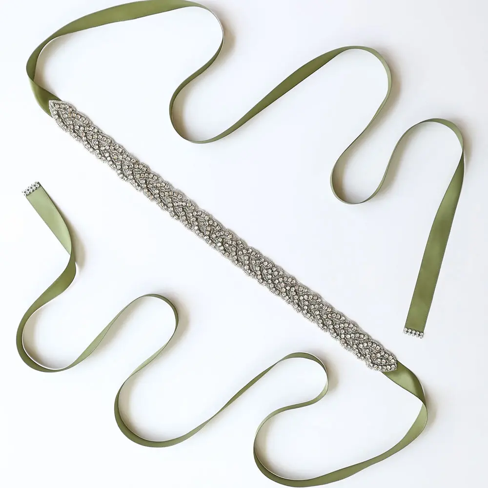 Свадебный пояс с кристаллами свадебный для выпускного вечера подружки