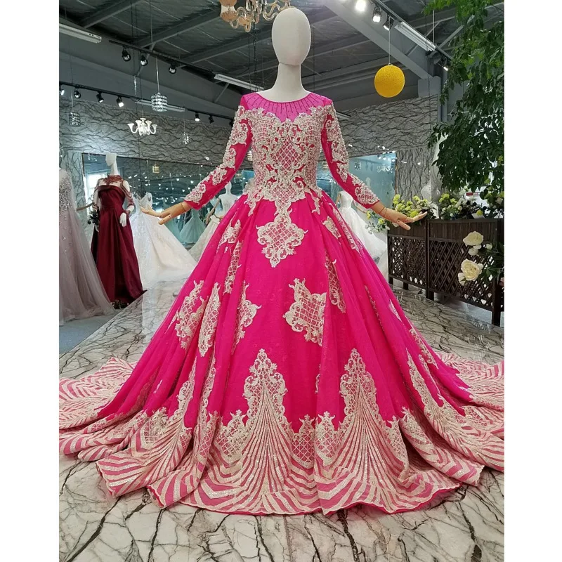 Платье BGW 31220ht для свадебной вечеринки Пурпурное длинное платье с круглым вырезом