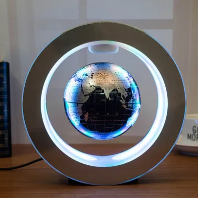 

4inch round LED Globe Magnetic Floating globe Geography Levitating Rotating Night Lamp World map school office supply Home decor