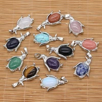 natural stone pendant penguin shape metal alloy rose quartzs charms for diy jewelry necklace bracelet accessories 24x34mm gift