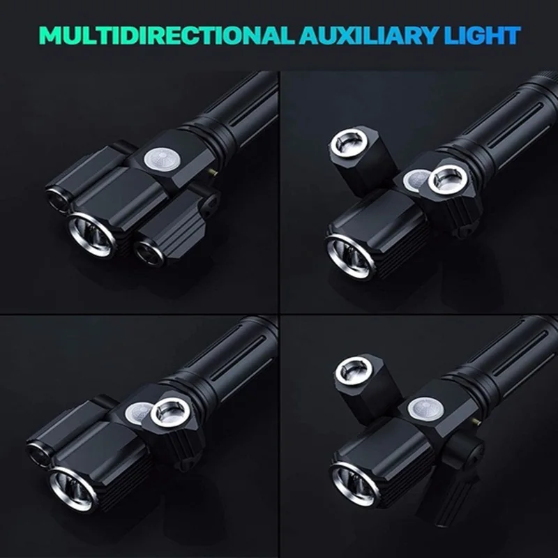 

USB Rechargeable Bike Light 500 Lumen Tri-Head LED Lamp 4 Lighting Modes Flashlight Cycling Handlebar Light Bicycle Headlight