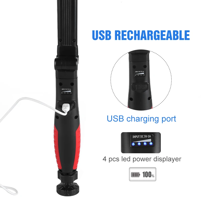 Rechargeable LED Work Light Foldable Flashlight Cordless Portable Magnetic COB Lights Inspection For Garage | Освещение