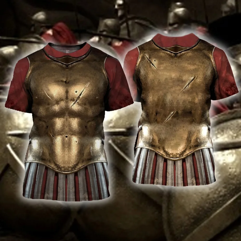 Футболка Knight Templar Armor с 3D принтом косплейная рубашка коротким рукавом для мужчин и