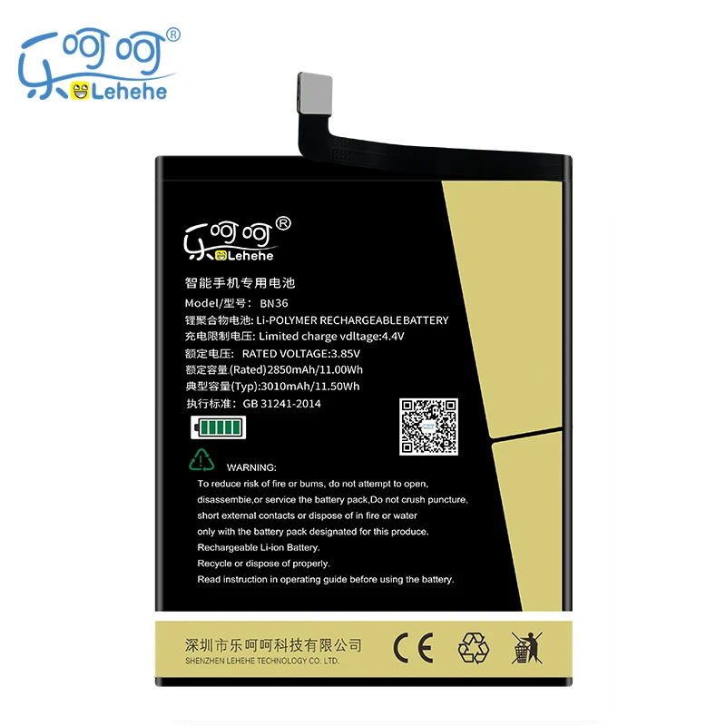 

Original LEHEHE BN36 Battery for Xiaomi Mi 6X Mi6X Mi A2 MiA2 3010mAh Smartphone Replacement Bateria with Tools Gifts