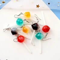 friend gifts earring for women colorful lollipop pendant drop earrings cute bead dangle earrings girls trend jewelry accessories