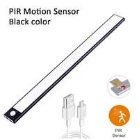 ultra thin 204060 cm led rechargeable motion sensor closet wardrobe light under cabinet aluminum light night light