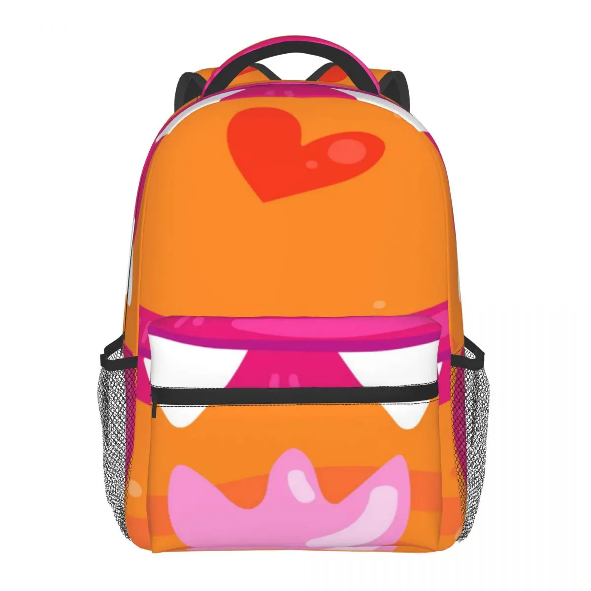 

Casual Backpack Funny Monsters Faces Orange Fashion Unique Shoulder School Bag for Teenager Students