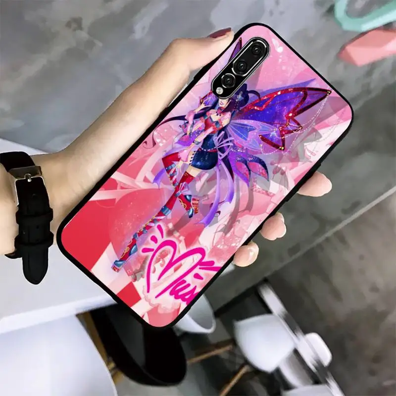 

YNDFCNB Girl Winx Clubs Phone Case For Huawei G7 G8 P7 P8 P9 P10 P20 P30 Lite Mini Pro P Smart Plus Black Soft TPU cove fundas