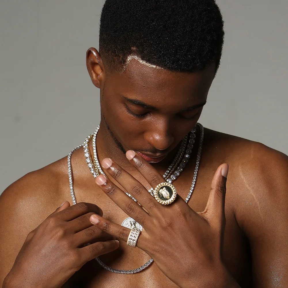 Высокое качество широкое кольцо Bling CZ Кристалл унисекс панк хип хоп кольца для