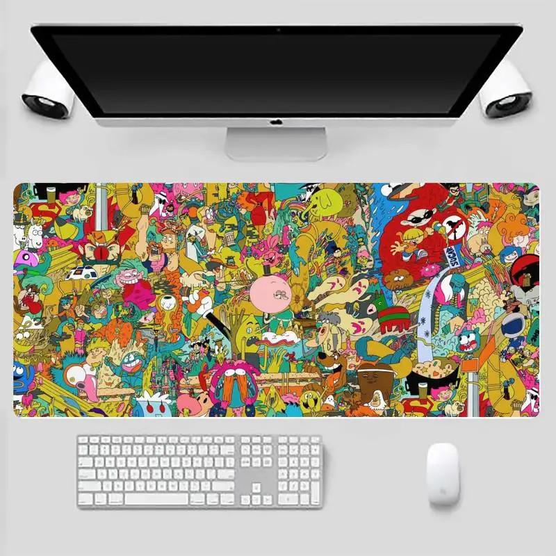 

Trippy Art Customized laptop Gaming mouse pad Desk Table Protect Game Office Work Mouse Mat pad X XL Non-slip Laptop Cushion