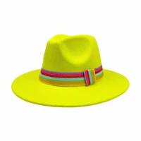 women winter rainbow belt belt cowboy hat fedora jazz hat british style trilby party formal panama cap dress hat cowboy