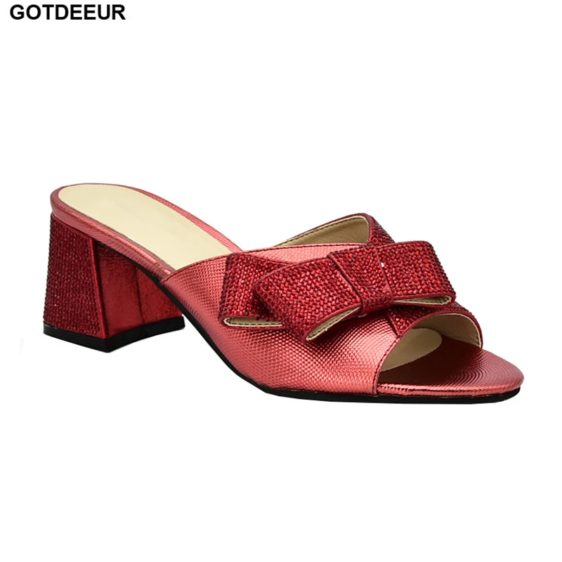 

High Quality Rhinestone Women Wedding Shoes Womens Dress Shoes Open Toe High Heel Slingbacks Shoes African Women Party Pumps