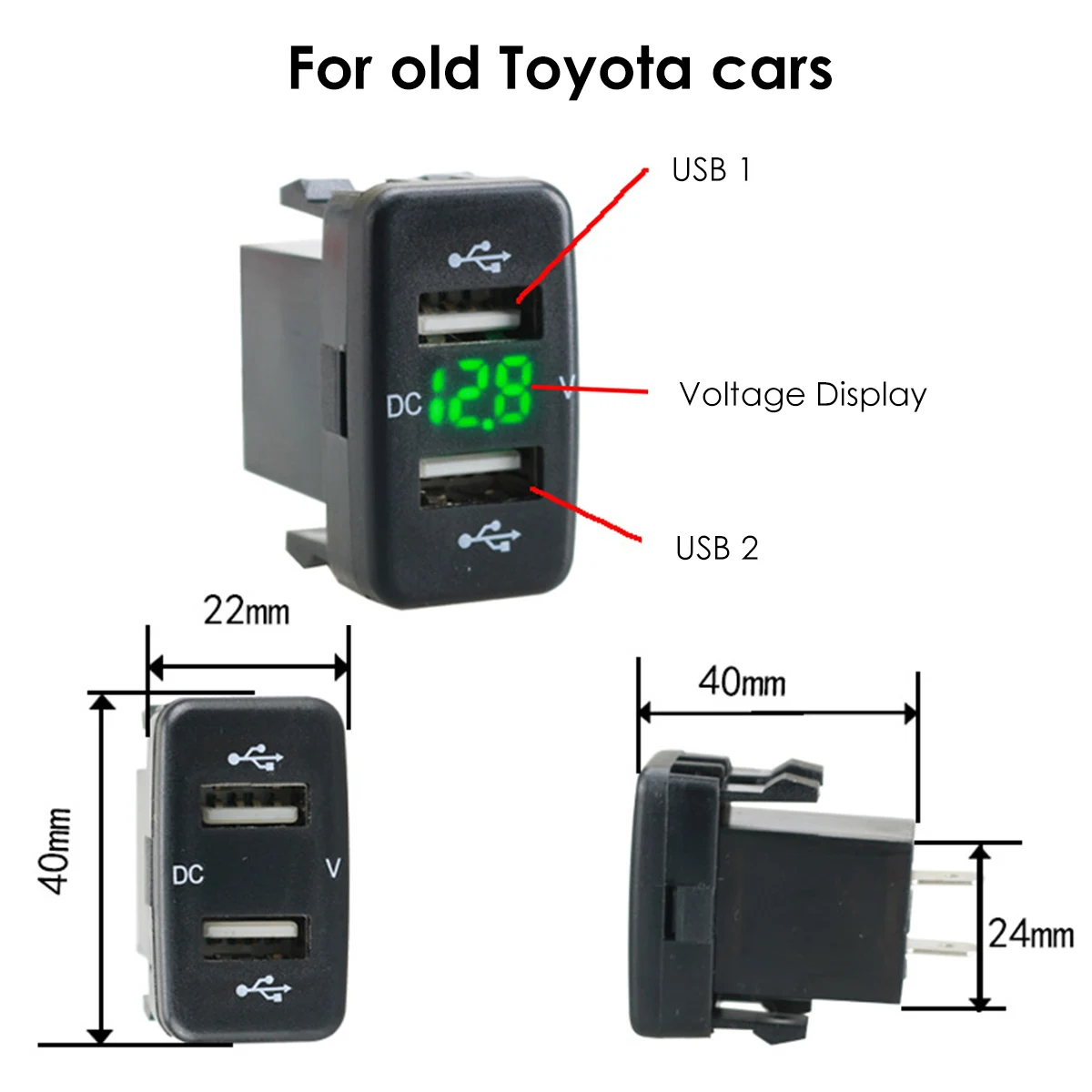 Автомобильное зарядное устройство с светодиодный USB портами 5 В а 1 шт.| |