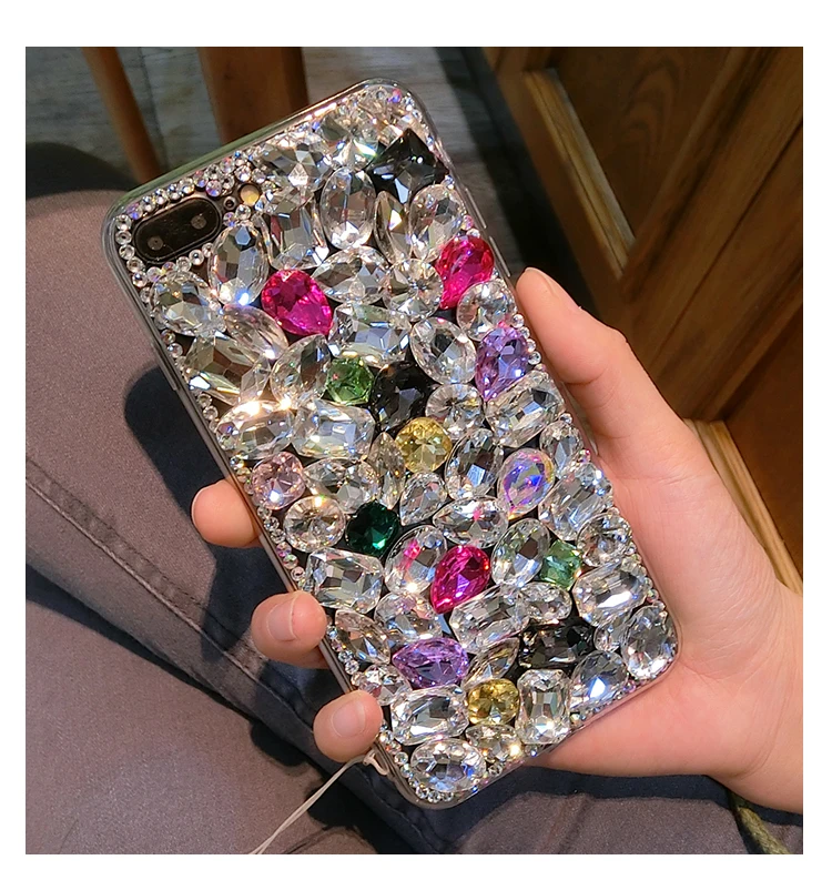 Для samsung Note 10 Plus Большой Чехол под камень горный хрусталь чехол для S10 5G S9 S8 S7 Edge A6 A7