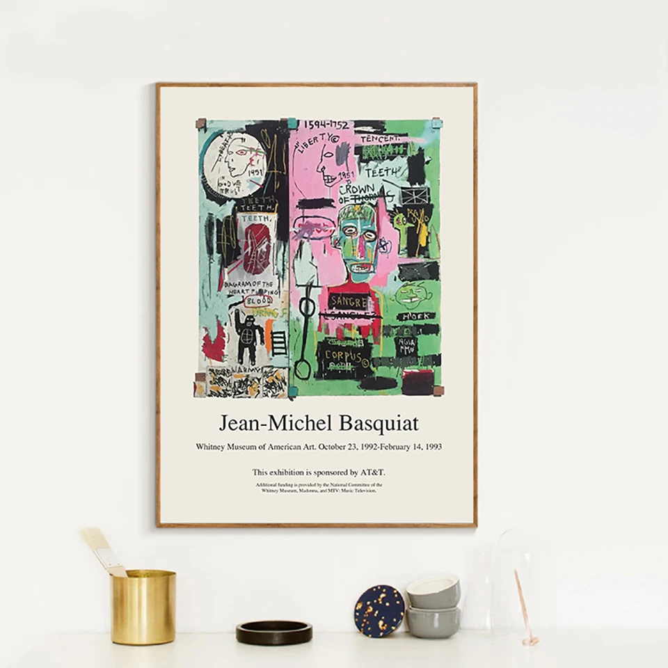 

HD Print Jean Michel Basquiat Abstract Painting Fine Canvas Gallery Street Art Poster Living Room Bedroom Decoration