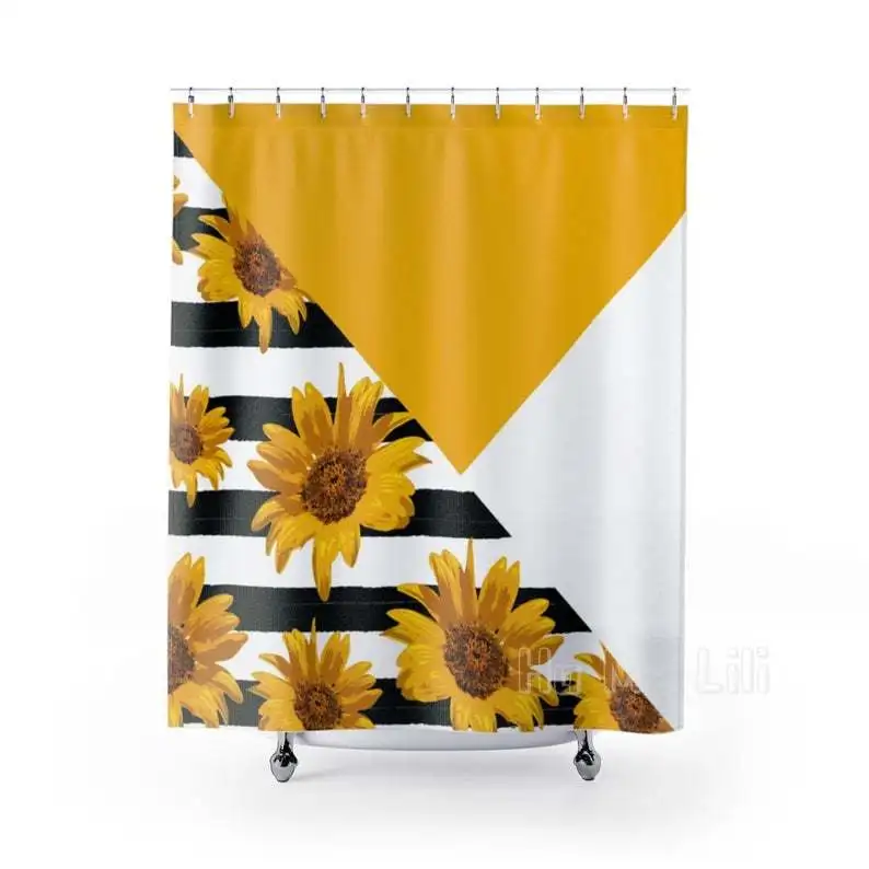 

Sunflower Black White And Yellow Modern Boho Home Decor