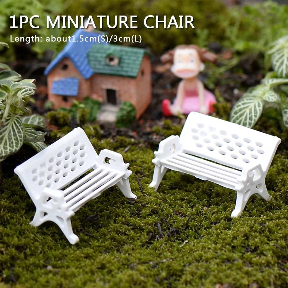 Micro Landscape Accessories Home Decor Props Miniature Chair Yard Park Seat Fairy Dollhouse Craft Village DIY Garden Ornament |