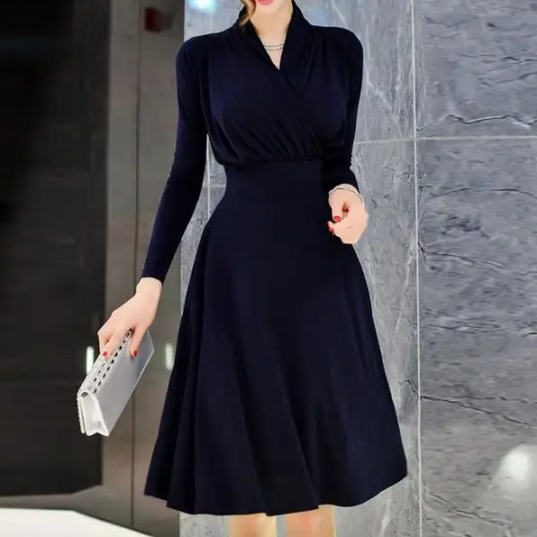 Женское бархатное официальное платье с длинным рукавом элегантное женское для