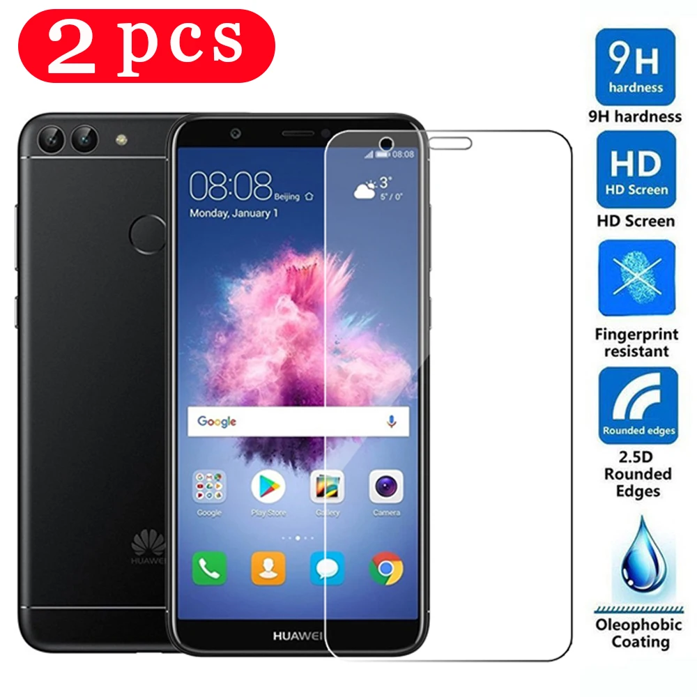 2Pcs tempered glass for huawei p smart 2018 plus 2019 phone 