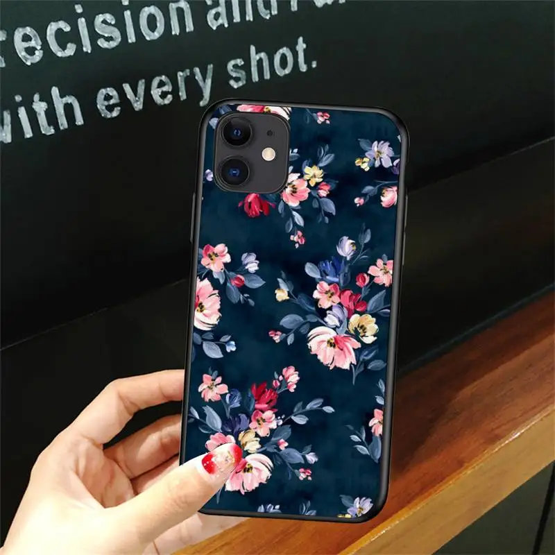 

Vintage Flower Pattern Phone Case For Iphone 6 6s 7 8plus X Xr 11 12 Mini Pro Max Nax Fundas Cover