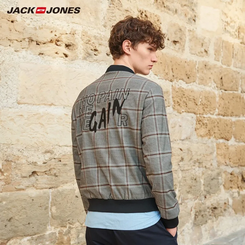 Мужская бейсбольная куртка в клетку JackJones уличная одежда 219121545 |