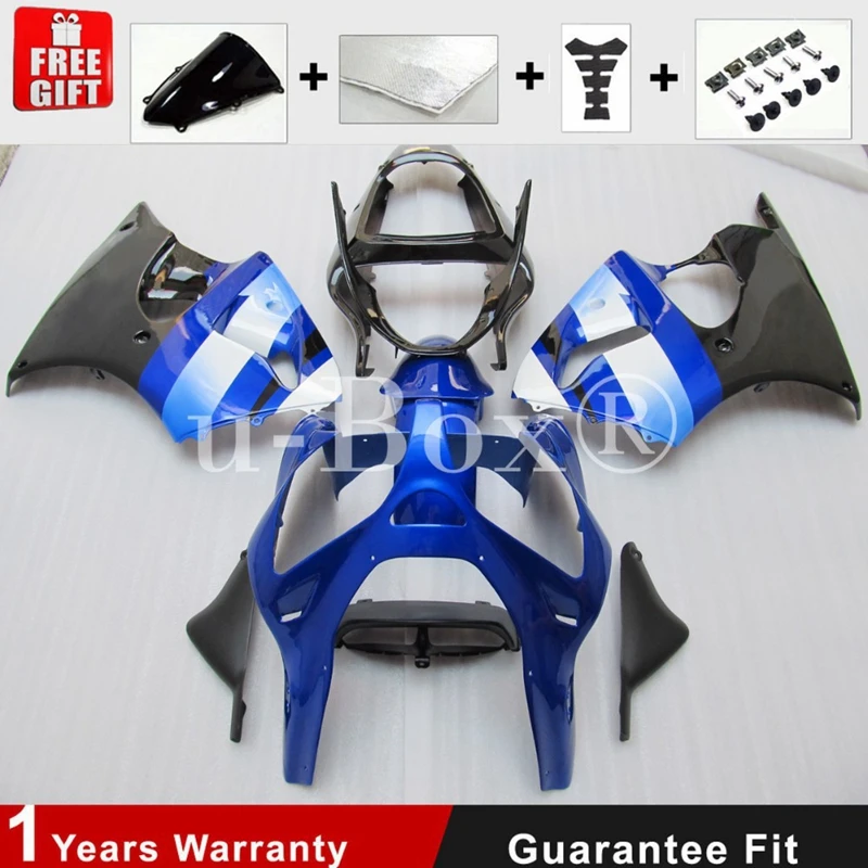 

Новинка из АБС-пластика для мотоцикла весь обтекатели комплект подходит для Kawasaki Ninja ZX-6R ZX6R 636 2000 2001 2002 00 01 02 кузова комплект белого и синего ц...