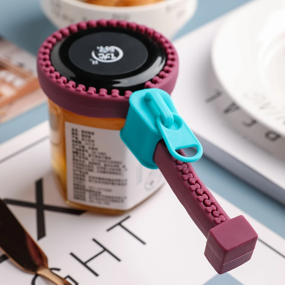 

Творческий силиконовая открывалка для бутылок молния Стиль консервный нож язычки винт Кепки открывалки для банок насадка