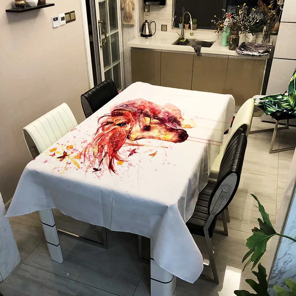 Скатерти в стиле ретро разноцветные с изображением лошадей Тай-Чи восьми