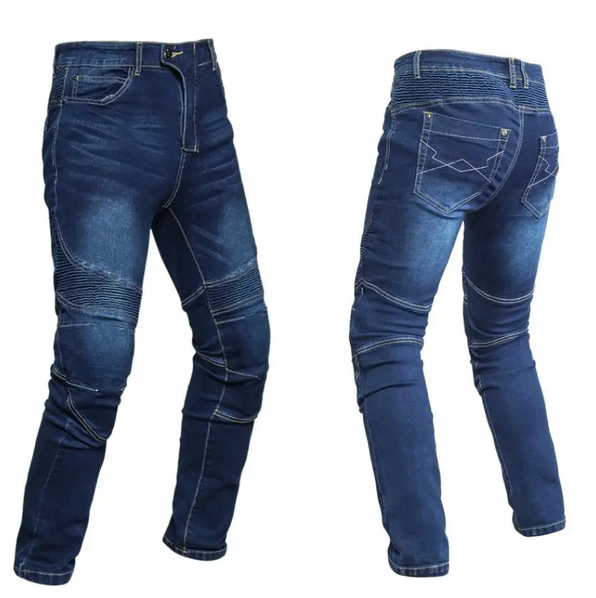 Winter cross country Motorcycle Thicken Plus velvet blue jeans Anti-fall Keep warm Stretch pants Men/Women pants+4 protection MC |