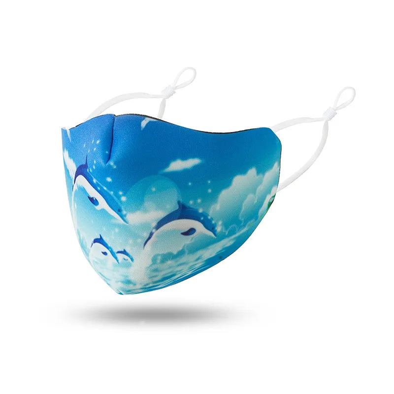 

Adjustable Colorful Ice Silk Maske Reusable Printed Masks Dustproof Breathable Washable Masks Facemask Mouth Cover Mondkapjes