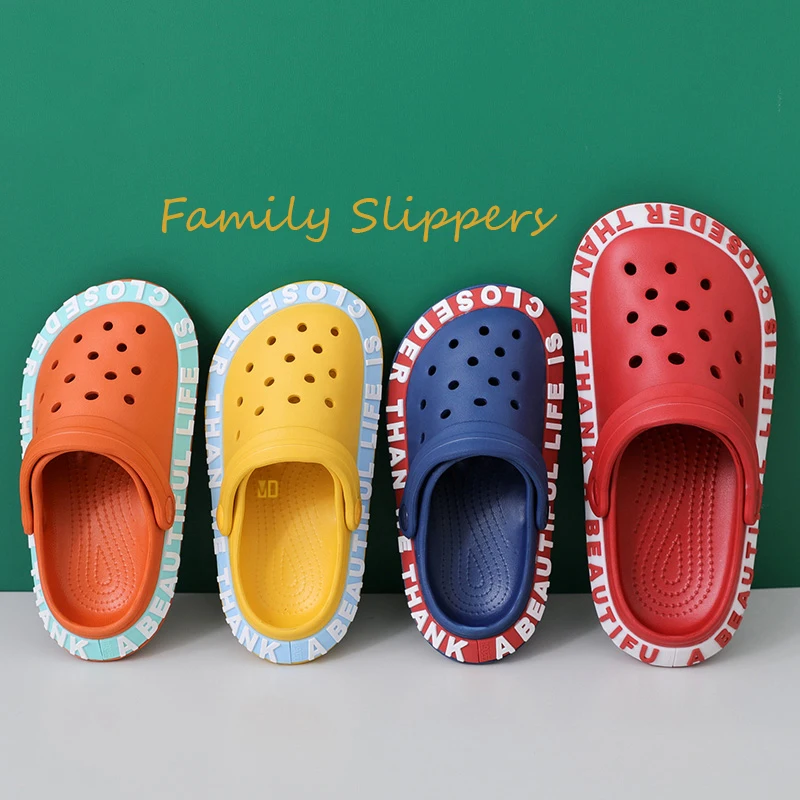 

Mo Dou 2021 New Summer Slippers EVA Non Slip Shoes Child Parent Women Men Kid Quality Garden Beach Sandals Slides Cozy Charms