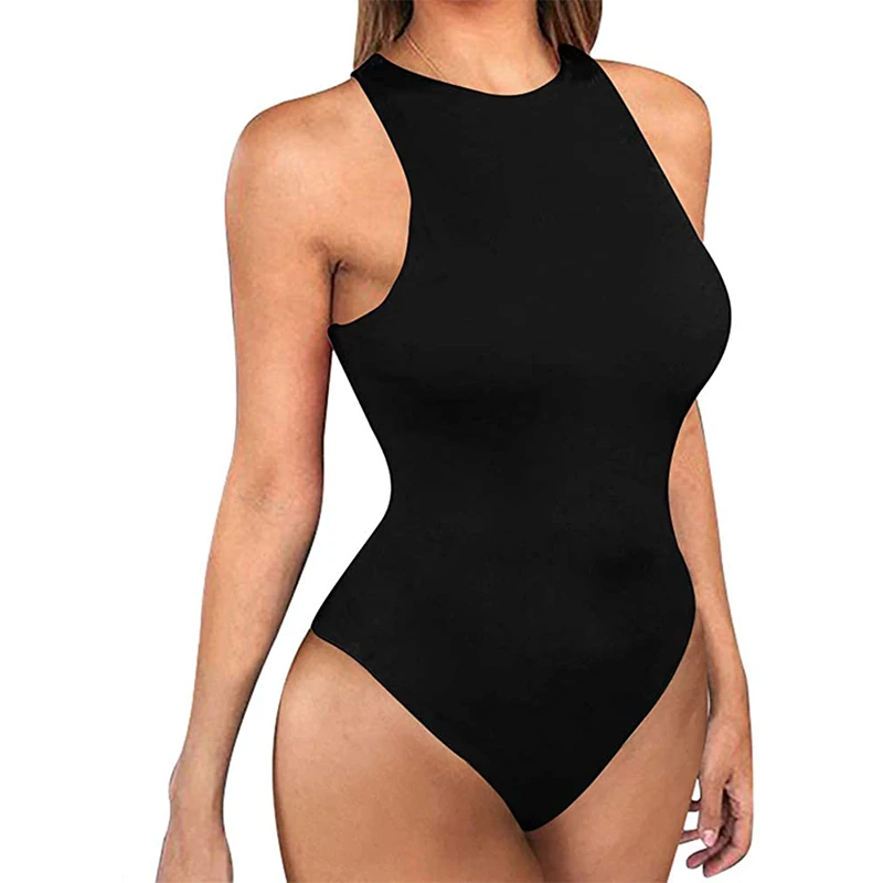Black Sexy Bodysuit Women Turtleneck Sleeveless Body Tops Summer Fashion Off Shoulder Bodysuits Basic Top Clothes Sexy Jumpsuit
