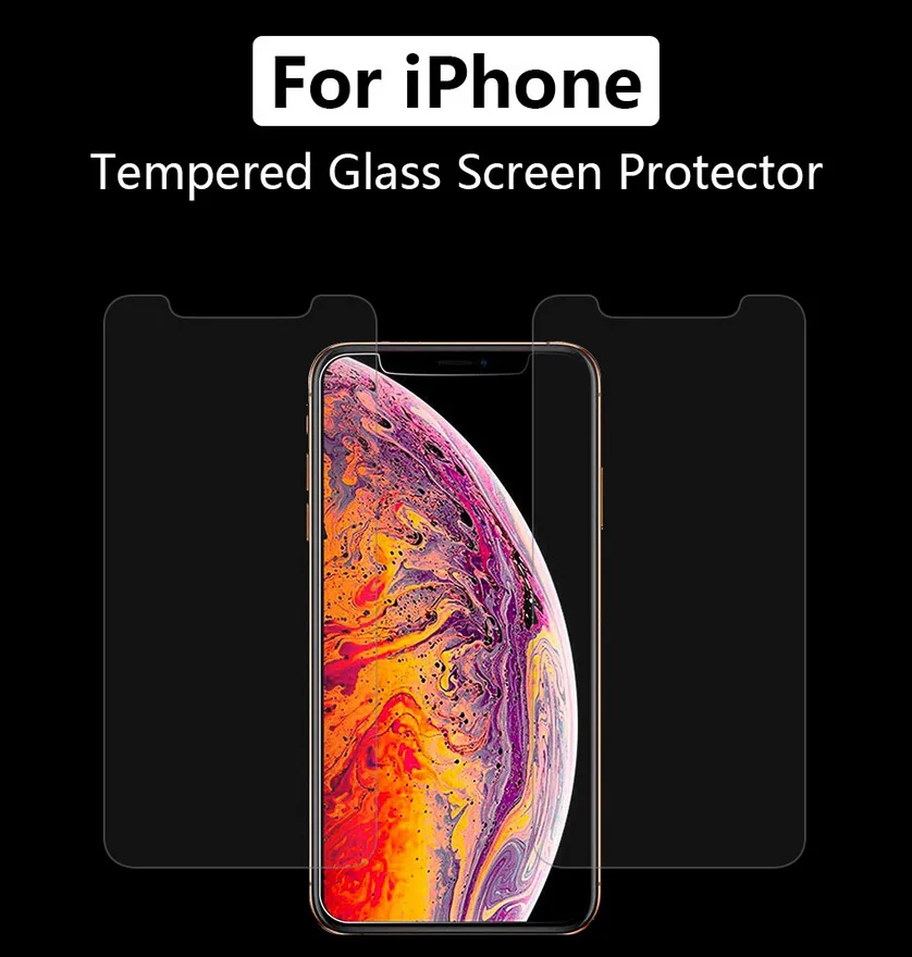 2 шт закаленное стекло для iPhone 11 Pro Max i8 i7 i6S i6 Plus 2.5D 9H ультра-тонкий протектор экрана