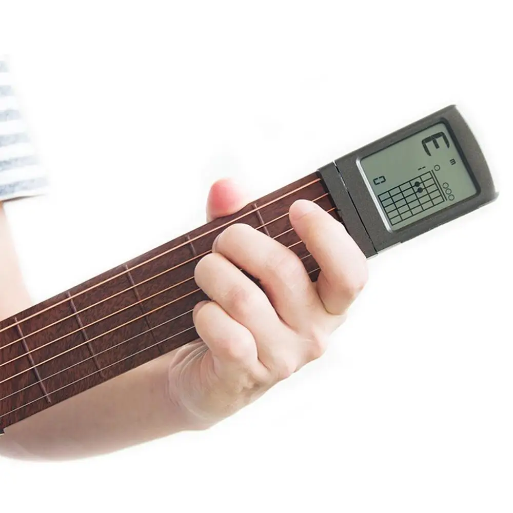 Pocket Guitar Wood+Plastic Portable With Screen Display Finger Exerciser Train Practice Tool For Beginners | Спорт и развлечения