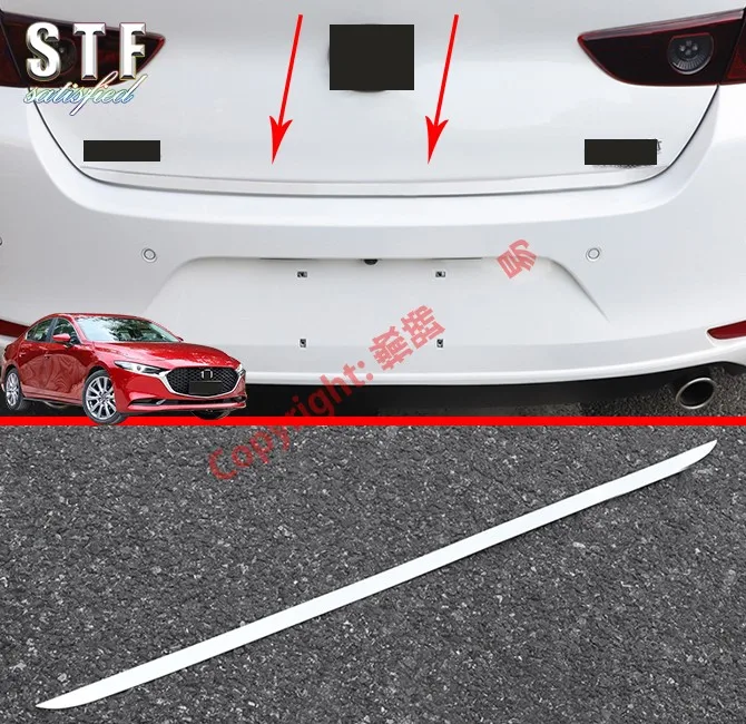 Крышка багажника из нержавеющей стали ниже крышки отделки для Mazda 3 M3 Axela 2019