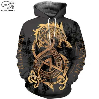 Hoodies PLstar Космос Викинг Татуировка воина Модный спортивный костюм Повседневная Красочная 3D печать Толстовка/куртка/для мужчин и женщин S-1 - Цвет: Hoodies