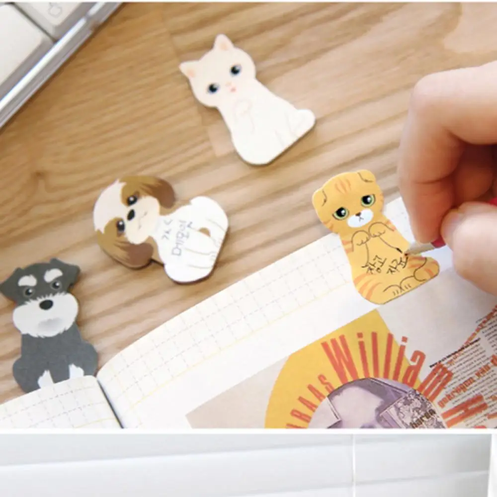 Cute Puppy Kitty House Sticker Bookmark Mark Tab Memo Pad Sticky Notes School Office Supplies Stationery | Канцтовары для офиса и