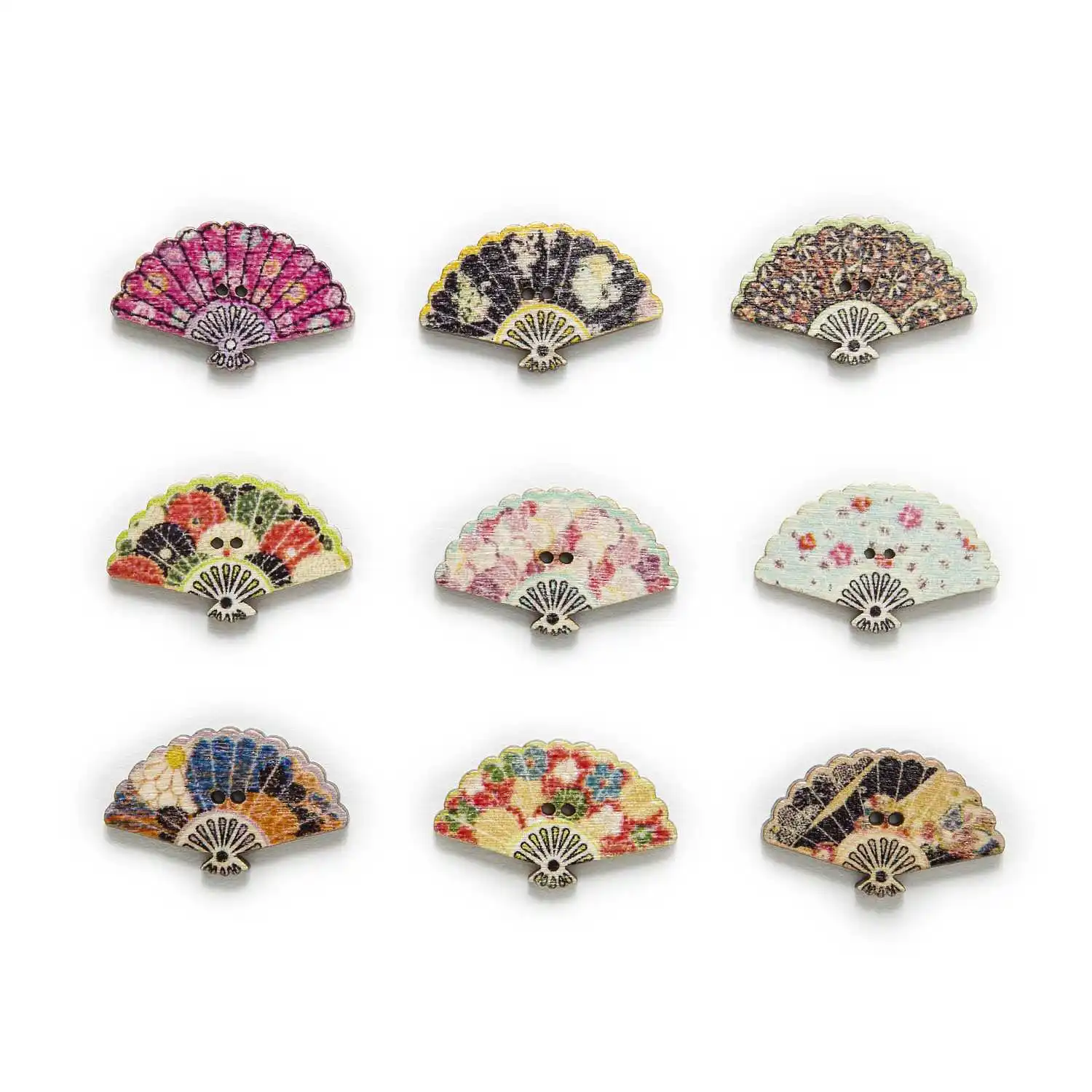 30 шт. в японском стиле вентилятор для шитья деревянные пуговицы Скрапбукинг