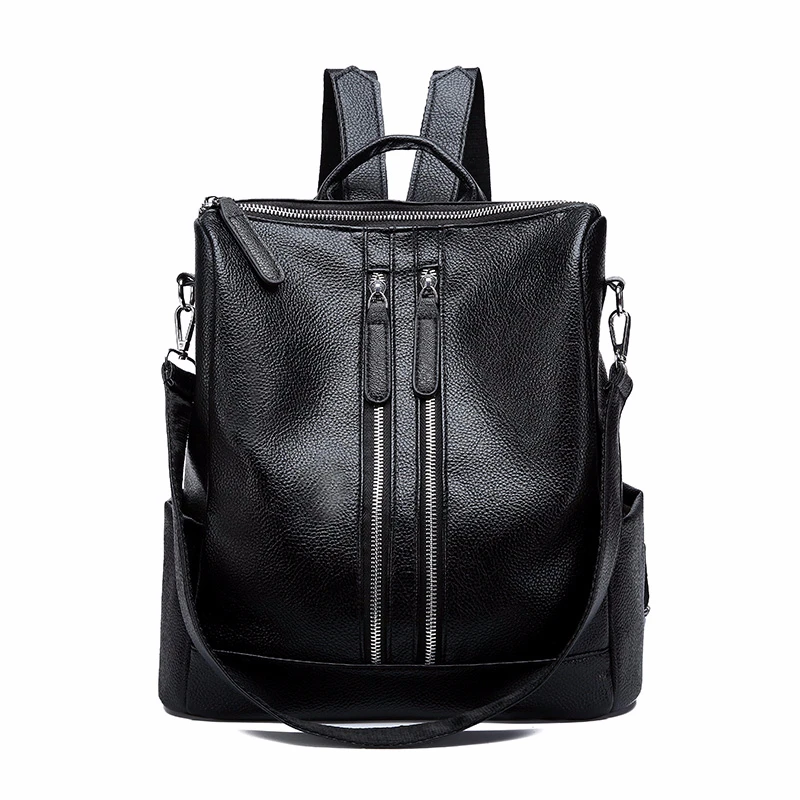 Женские рюкзаки Sac A Dos Mochila Feminina, женские кожаные рюкзаки, высокое качество, Дамский рюкзак в консервативном стиле, винтажный рюкзак - Цвет: black