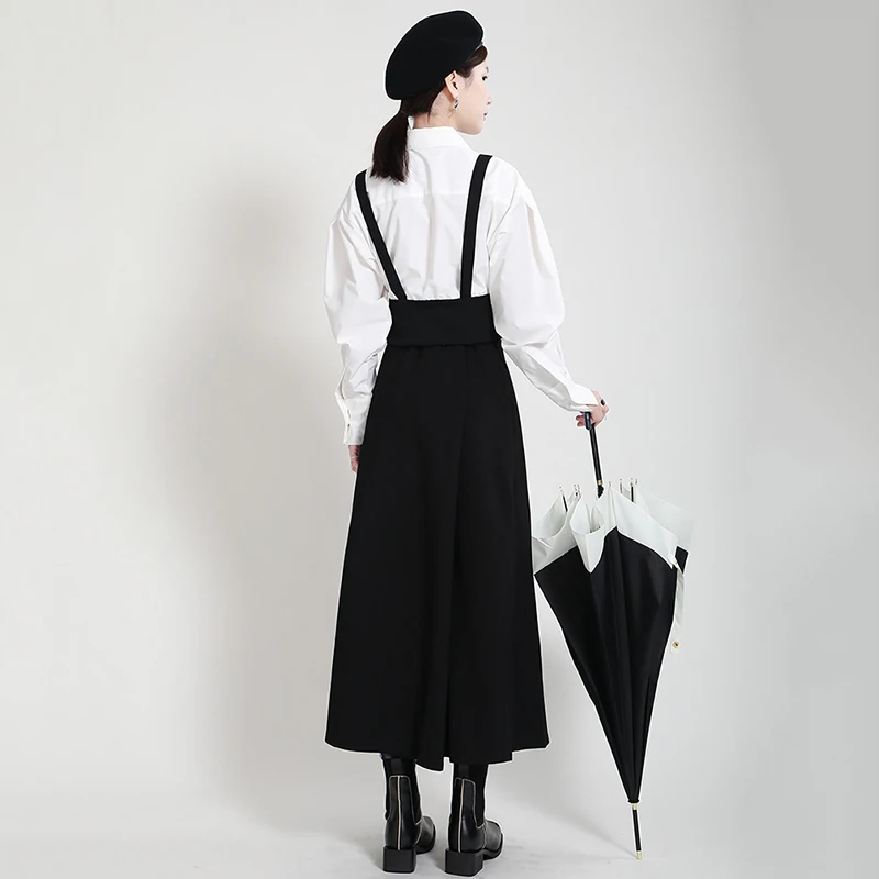 

[EAM] High Elastic Waist Half-body Black Slit Solid Color Zipper Casual Skirt Women Fashion Tide New Spring Autumn 2021 1DD6662