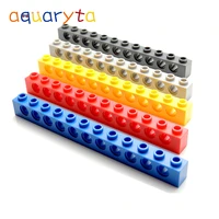 aquaryta compatible assembles particles 3895 thick 1x12 hole 11 pin beam for building blocks parts logo educational gift toys
