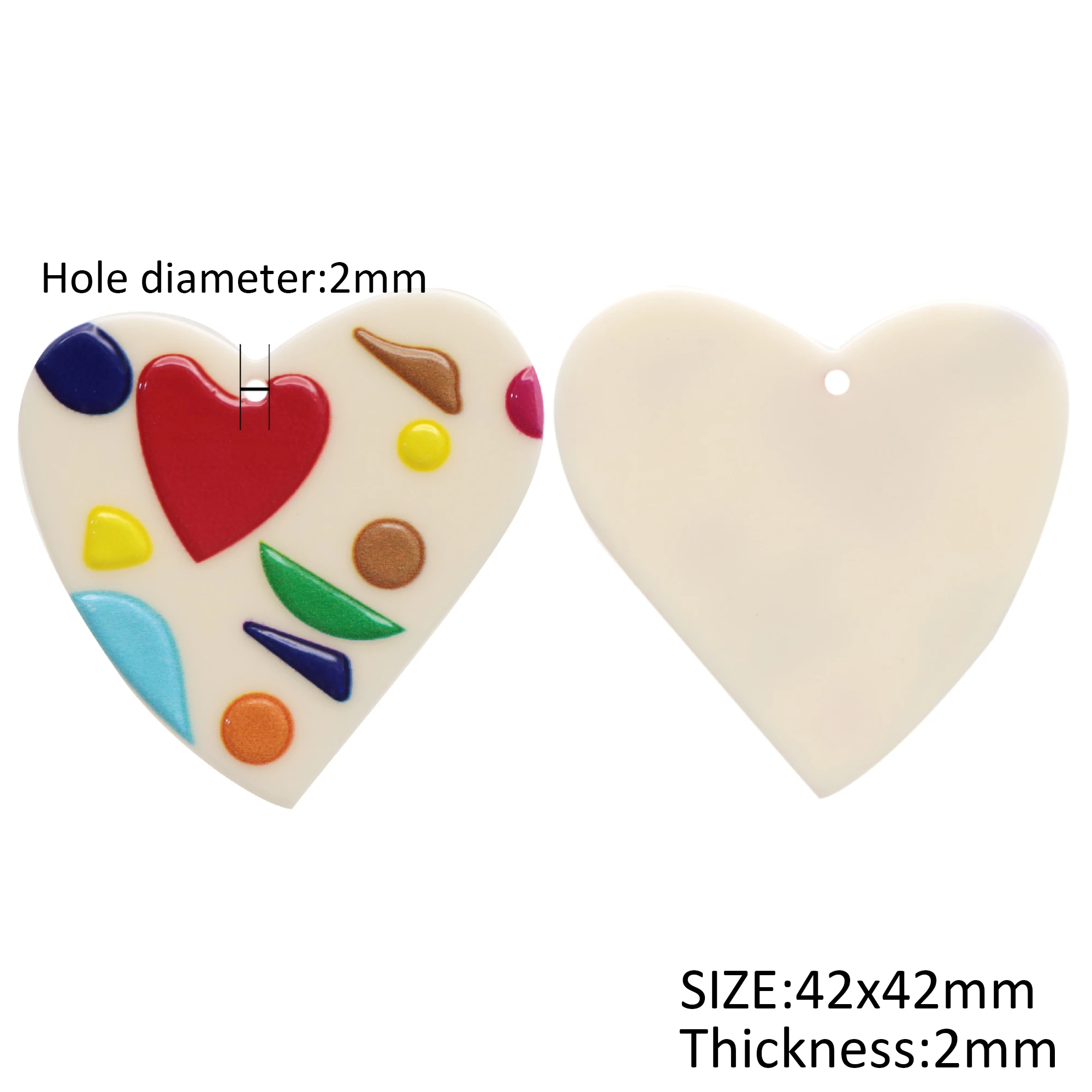 3D рельефный акриловый цветок с плоской задней стороной из смолы отверстием 1 шт.