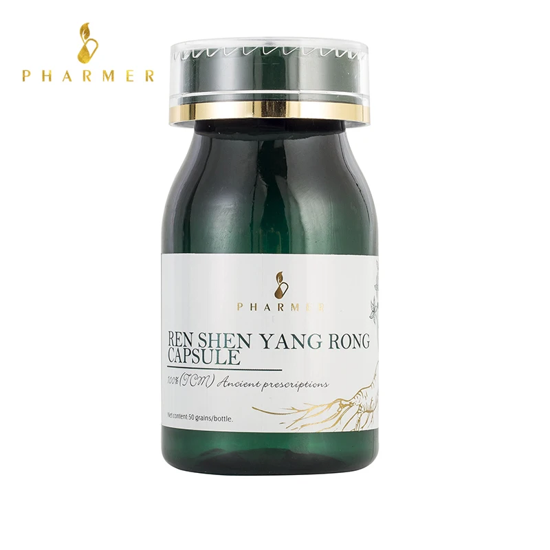 

Pharmer Ren Shen Yang Rong Capsule, Help People with weak physique susceptibility to colds, Regulate endocrine, Boost immunity.