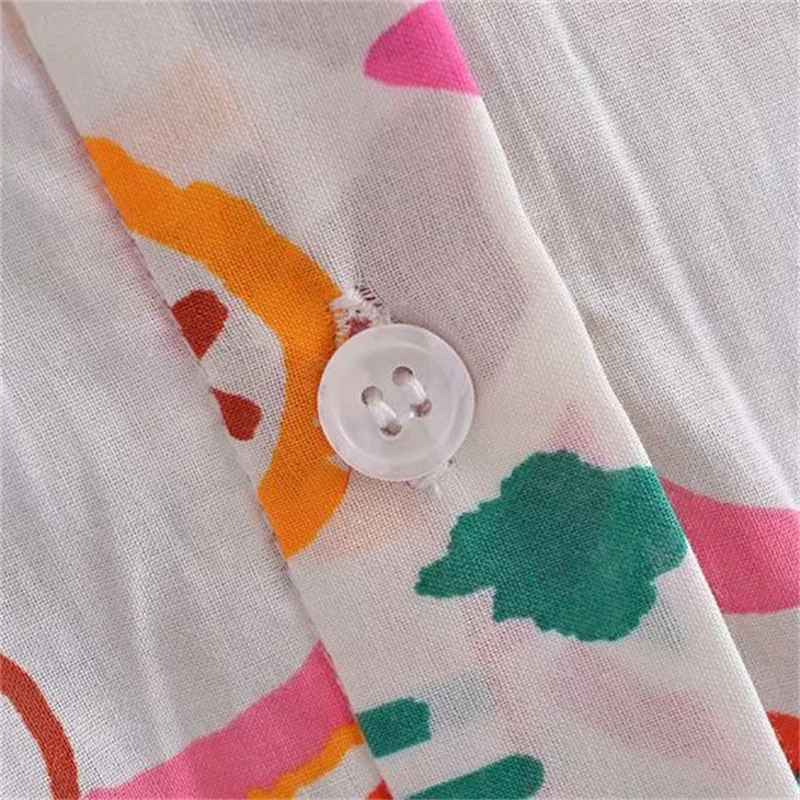 

ZXQJ Vintage Women Bohemian Print Midi Dress 2021 Summer Fashion Ladies Turn-down Collar Shirts Dress Girls Long Sleeve Dress