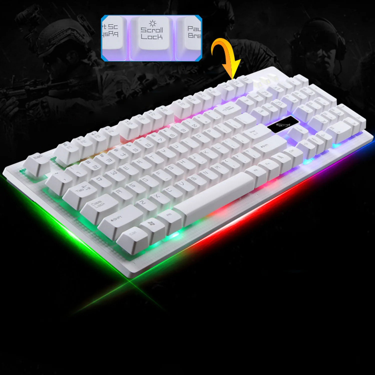 Vococal G20 104 клавиши клавиатуры USB проводной Красочные RGB Подсветка игровой Клавиша