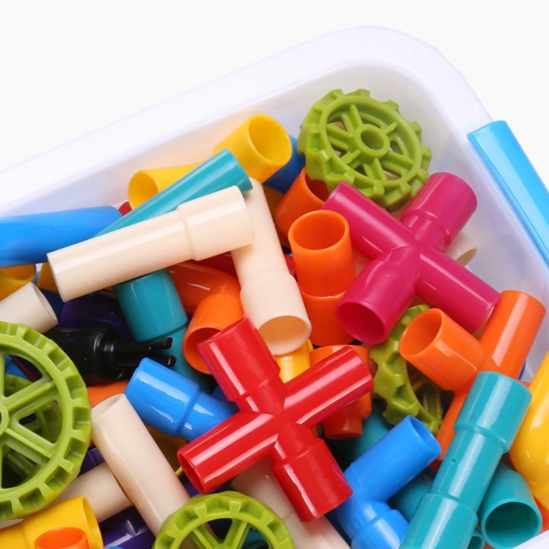 

144 Pcs/Box Tubular Pipes Building Block Spouts Joints Educational Learning Toys Set for Children Boys Girls Gifts