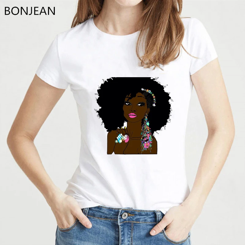 42482 Melanin Poppin' для женщин Футболка femme harajuku Melanin Poppin рубашка vogue черная футболка с принтом для девочек летние топы одежда tumblr - Цвет: 42482