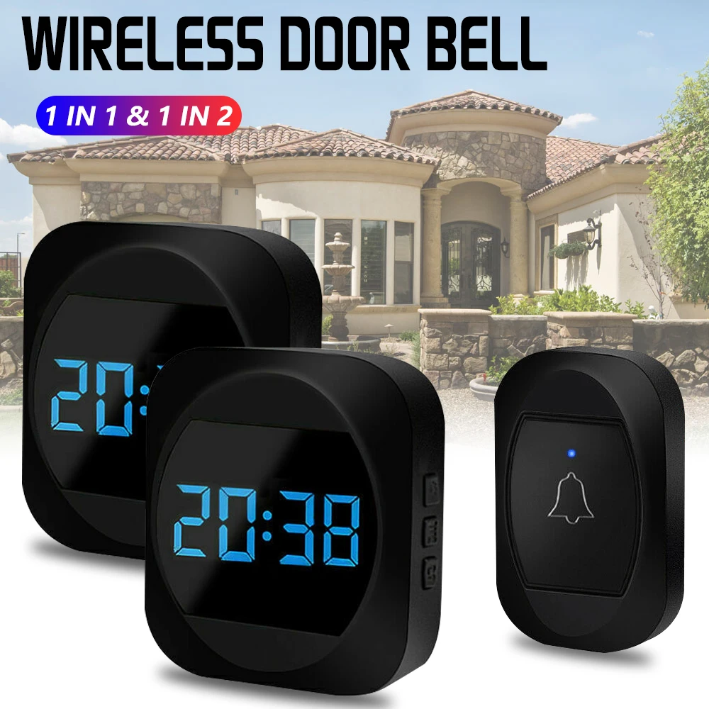 

Беспроводной дверной звонок с сенсорной кнопкой, Умный домашний дверной звонок, влагозащита IP44